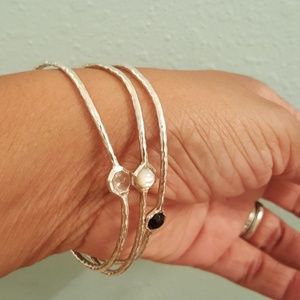 Ippolita 2 Stone Bangle Bracelets; Sterling Silver